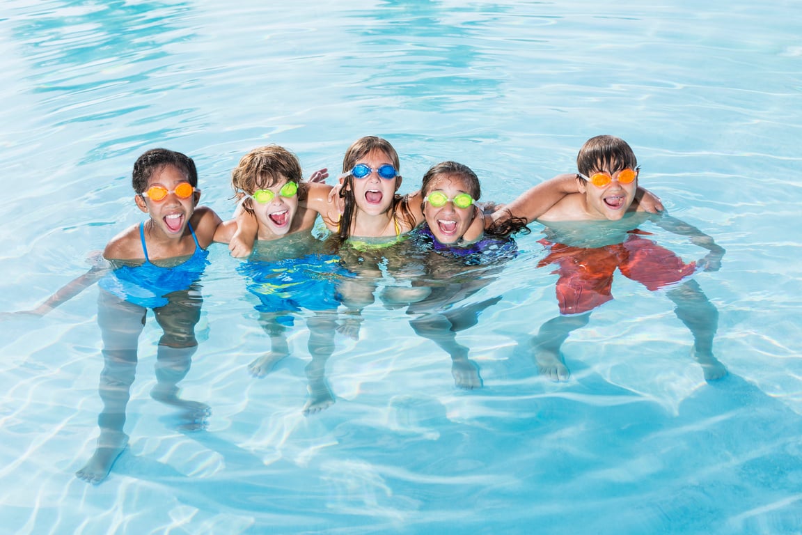 Group of kids in swimming pool